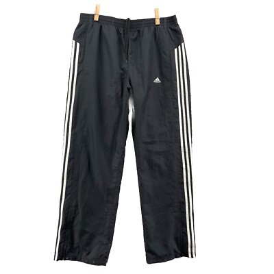 Adidas Track Pants Men Large Black Sportswear Gorp Windbreaker Dadcore Ankle Zip