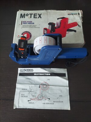 MOTEX  MX 5500 8 DIGITS 1LINE PRICE LABELLER GUN + CTN (49) 20mm RE-INK ROLLERS.