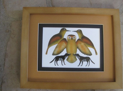 KENOJUAK ASHEVAK The Harbinger INUIT Capa Dorset Enmarcado Estampado Enmarañado 8x10 - Imagen 4 de 5