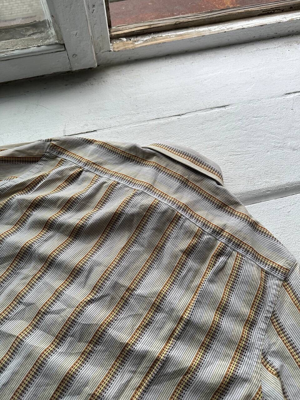 🚨KENZO HOMME Men's BROWN BEIGE BUTTON Long Sleeve Shirt Rare Luxury Lined image 8