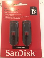 SanDisk Cruzer Glide 16GB USB Flash Drive 2 in a pack sealed