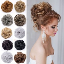 Large Curly Updo Messy Curly Bun Chignon Clip in Hair Piece Extensions THICK FEM