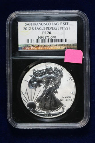 2012-S Reverse Proof Silver Eagle NGC PF 70 San Francisco Eagle Set 4OLN