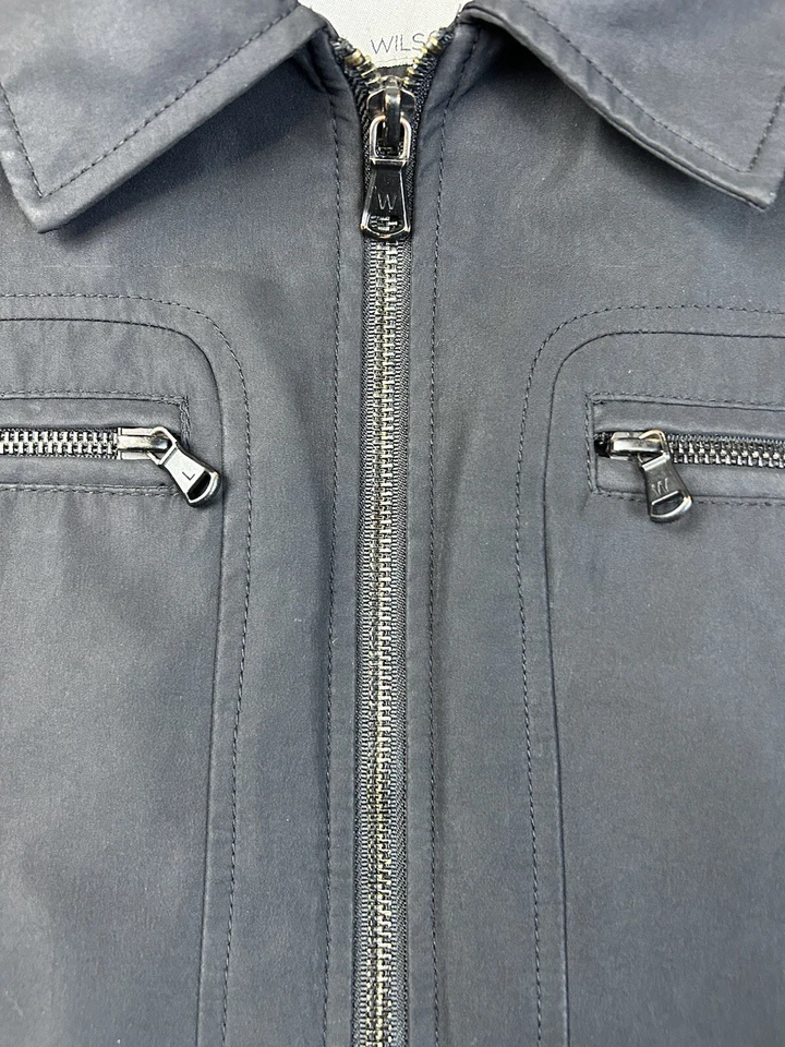 Wilsons Leather Mens Black Full Zip Motor Biker  Jacket Coat Small — 第 2/4 张图片