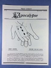 Harry Lorayne's Apocalypse - Newsletter - Magische Tricks - Okt. 1994 Vol.17