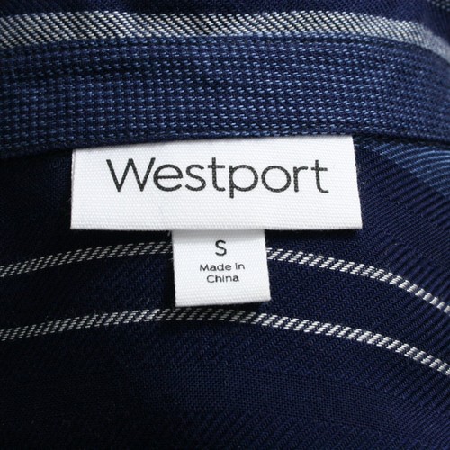 Westport Blue Striped Rayon Front Button Blouse SZ S EUC - Bild 9 von 11