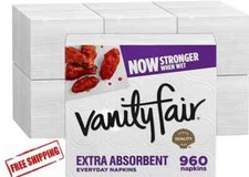 Vanity Fair Everyday Extra Absorbent Premium Paper Napkin, 960 Count, Dinner Nap