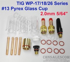 21 pcs TIG Welding 45V25M Gas Lens #13 Pyrex Cup Kit  for Tig WP-17/18/26 5/64"