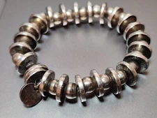 Vintage Philippe Audibert Paris Pewter Bracelet Minimalist Industrial Minimal