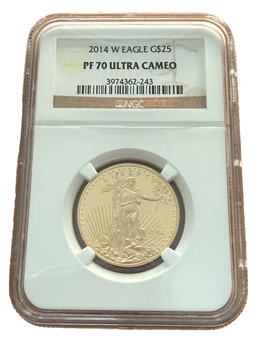 US 2014 W Gold 1/2 oz $25 NGC PF70UC Proof Gold Eagle