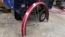 Vintage Bicycle 26 Maroon Double White Pin Stripe Finned Rear Fender w/ Braces