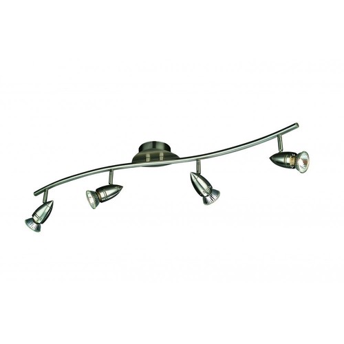 Modern Silver Satin Chrome 4 Way Kitchen Spot Light Ceiling Light Bar