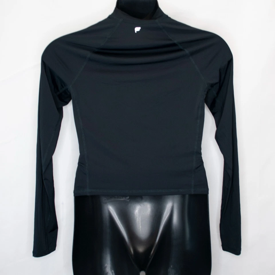 Top corto Fabletics ligero manga larga para mujer XL negro camisa entrenamiento L09X Foto 4 de 4