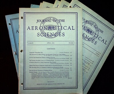 Journal Of The Aeronautical Sciences Lot Of 9 Magazines 1951 Rotor Blade Bending