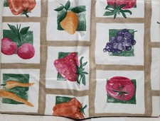 Flannel Back Vinyl Tablecloth 52"x90"Oblong 6-8 people VEGETABLES BERRIES,RC