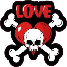 4x4 Love Skull and Crossbones Sticker Vinyl Window Decal Bumper Stickers Decals