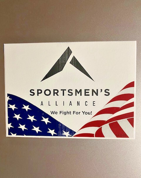 (2) SPORTSMEN'S ALLIANCE We Fight For You Stickers/ Decals both 5.5" wide NEW