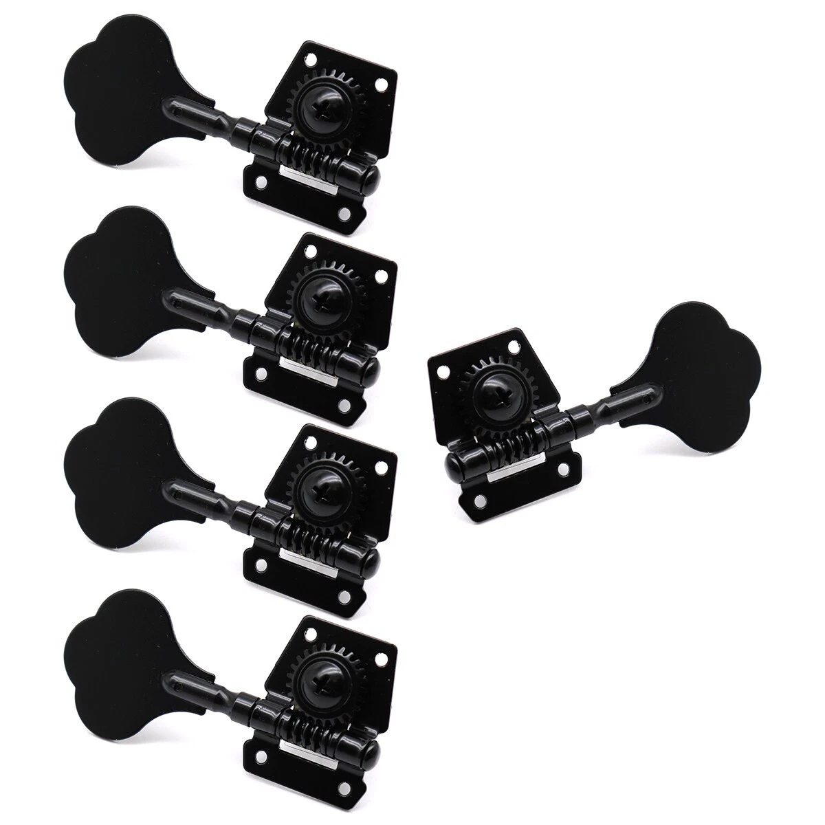 4R1L Black Open Gear Bass 4 String Tuners Tuning Pegs Keys Machine Heads