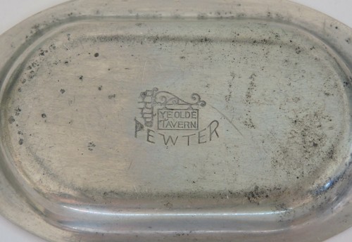 Ye Olde Tavern Miniature Pewter Tray for Salt and Pepper Shaker Set - Picture 4 of 4