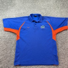 VINTAGE Florida Gators Shirt Mens M Blue Orange Polo Short Sleeve Nike Team FLAW