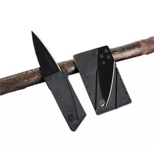 Folding Thin Cardsharp Knife Black Razor Sharp Wallet Credit Card Survival Tool