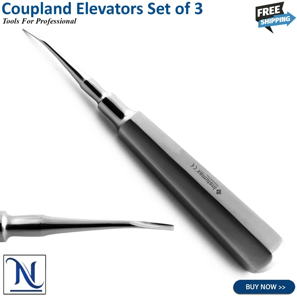 Dental Elevators Coupland Elevators Set of 3 Extracting Extraction Instruments - Image 3 of 4