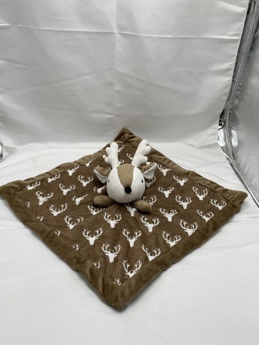 Lovey Baby Deer Levtex Plush Security Blanket Buck Antlers Reindeer Brown 16 In
