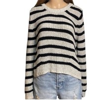 Perfect Summer Sweater H M Cable-knit Crewneck Sweater Black  Beige/Ivory Med