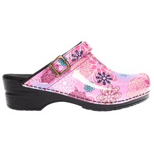 Sanita Inasso Floral Clogs in Fuchsia 475548 