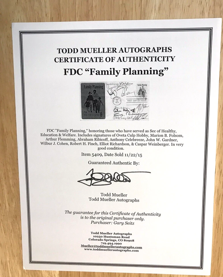 SIGNED FDC BY 10 SECRETARIES OF HEALTH EDUCATION WELFARE INCLUDING E RICHARDSON - Image 2 of 2