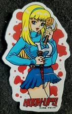 HOOK UPS STICKER VINTAGE "VAMPIRE PANTIES CHEERLEADER" 3 X 5" GLOSSY 