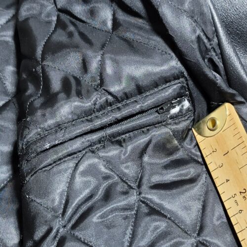 Vintage Roots Coat Jacket Mens Medium Black Leather Preppy Peacoat 3/4 Lined - Picture 6 of 11