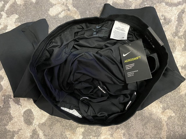 Nike Aeroswift Vapor Knit Running 1/2 Half Tight Black Mens Sz Large AR3246-010 | eBay