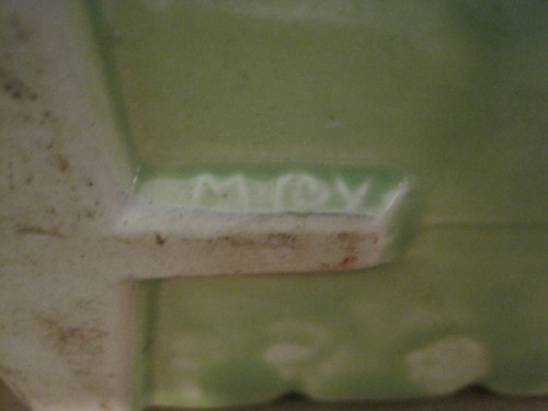 VINTAGE 1950'S MCCOY POTTERY STONE WINDOW BOX GREEN PLANTER - Picture 6 of 14