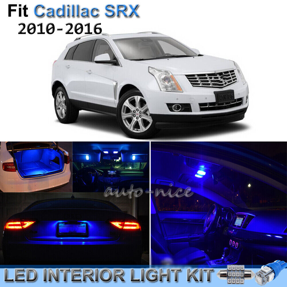 For 2010-2016 Cadillac SRX Brilliant Blue LED Interior Lights Kit