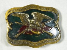 Our American Heritage The Second Amendment 1977 Indiana Metal Belt Buckle