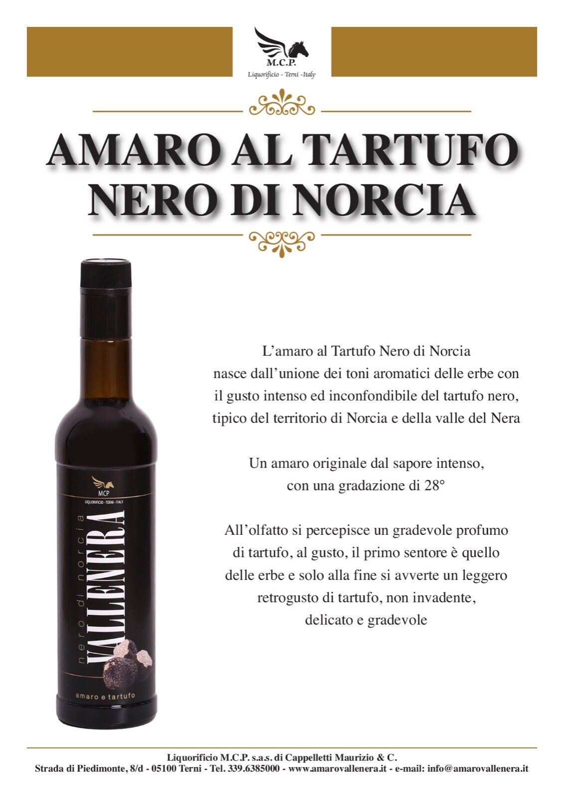 Liquore Amaro Al Tartufo Nero Di Norcia 0 5 L Amaro