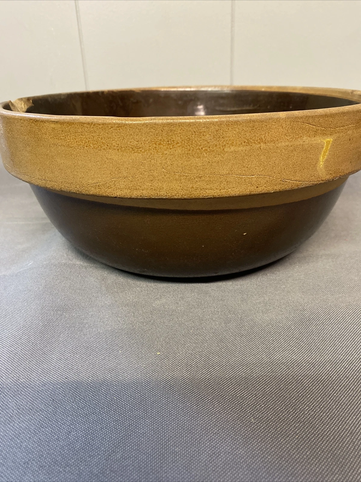 11” Primitive Farmhouse Brown Glazed Stoneware Pottery Beehive Mixing Bowl 11”
