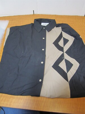 San Angelo Collection Mens VTG Black/Tan Western Long Sleeved Button Up Shirt -M