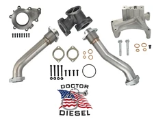 NON-EBPV Pedestal Exhaust Housing Up Pipes For 99.5-03 Ford  7.3L Powerstroke