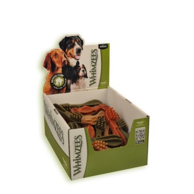 Whimzees Zahnbürste Größe L | 30 Stck Display Hundesnack vegetarisch