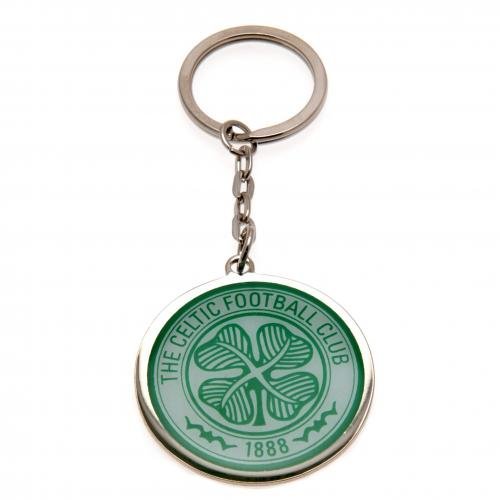 Celtic FC Keyring Football Metal Club Green Shamrock Soccer Official Licensed