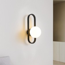Modern Wall Lights Glass Wall Sconce Black Wall Lamp Bedroom Hotel Wall Lighting