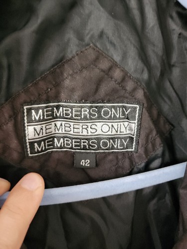 Members Only Men's Full Zip Cafe Racer Black Jacket Size 42L. J2 - Picture 3 of 3