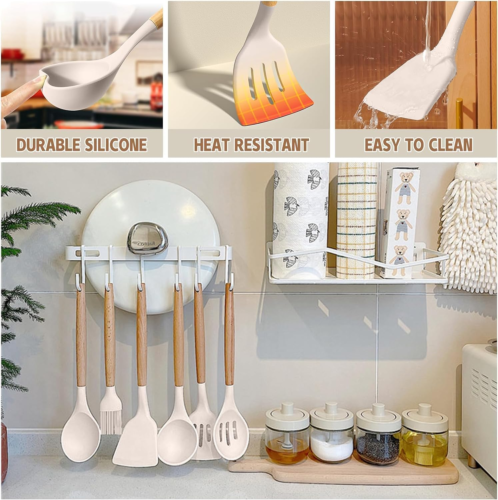 Kitchen Cooking Utensils Set, 33 Pcs Non-Stick Silicone Cooking Kitchen Utensils - Picture 6 of 12