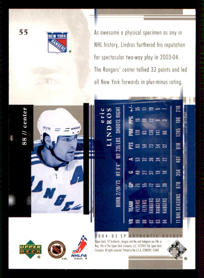 2004-05 SP Authentic #55 Eric Lindros - Image 2 of 2