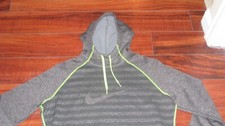 Nike boys therma fit grey neon hoodie xl 14-16 womens