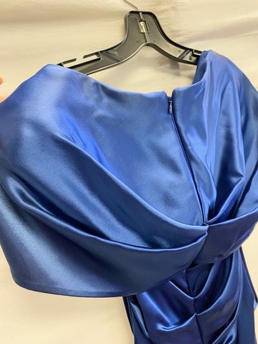 Robe maxi capelet TALBOT RUNHOF bleu gentiane satin Polinesia-1 36 = 6 US - Photo 15/18