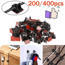 200/400PCS Cable Clips Self-Adhesive Cord Wire Holder Management Organizer Clamp