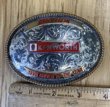 Tonkin Inc Belt Buckle 1996 Kenworth Driver Of The Year Silver Plate Rodeo